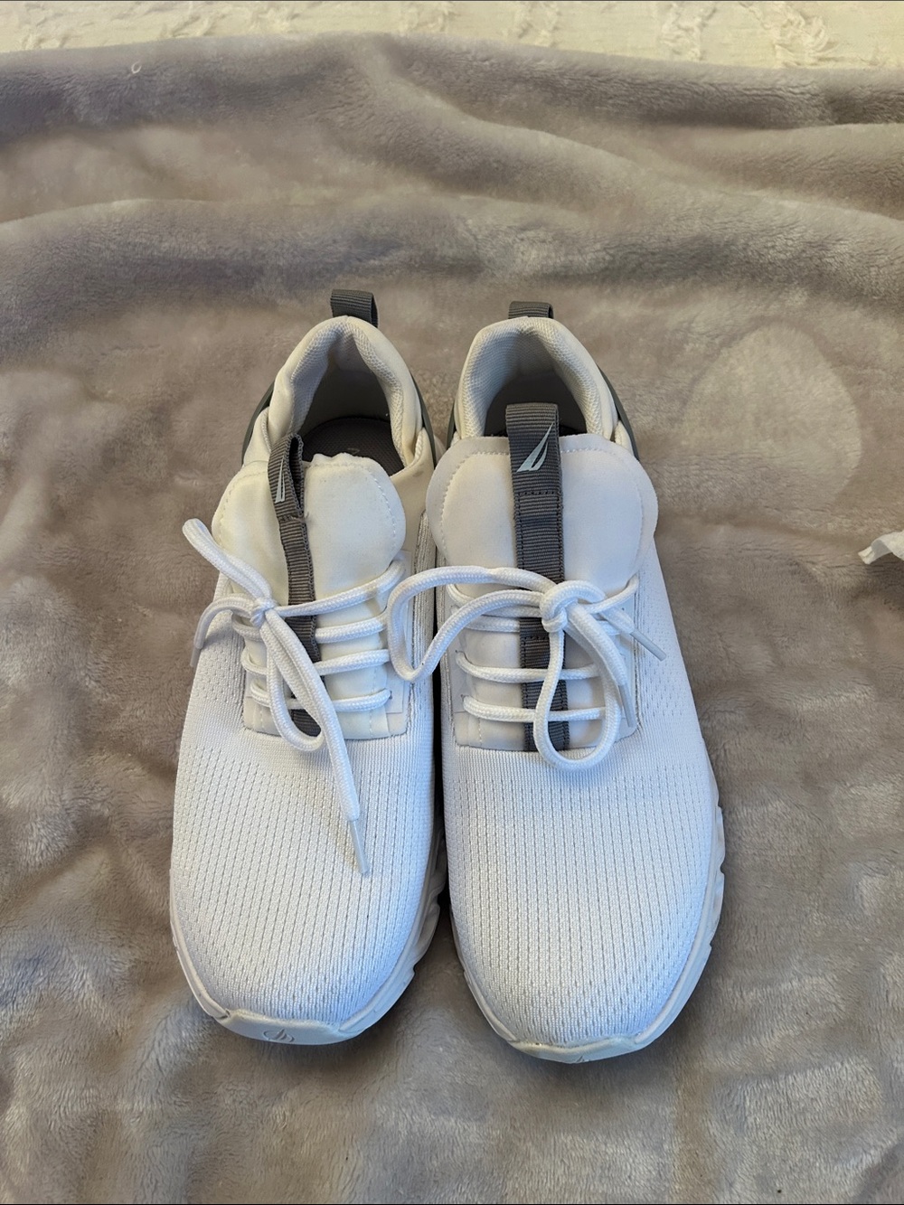 Nautica White Sneakers with Gray Accents